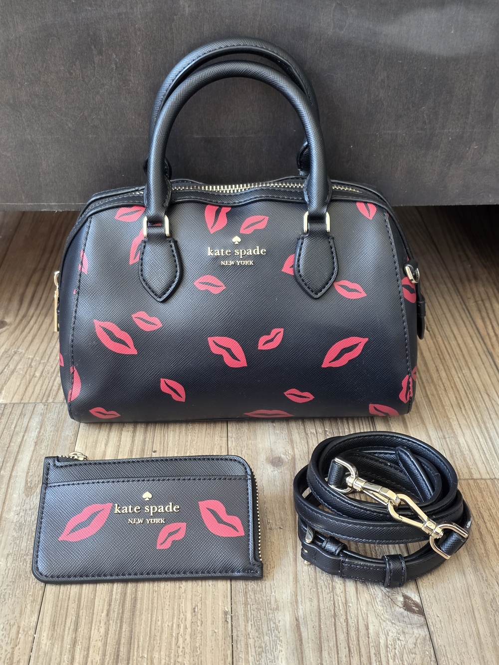 Kate Spade Madison Lip Toss Small Duffle Crossbody + Wallet